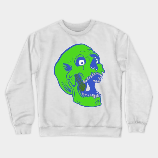 Green Halloween Zombie skull Crewneck Sweatshirt by silentrob668